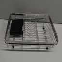 JASIWAY Dish Drying Rack in Sink, Expandable Stainless Steel Dish Drainer for Kitchen Sink, Dish Strainer Rack, Retractable Over Sink Dish Rack with Utensil Holder, 13.4''~16.9''D x 11.8''W, Silver