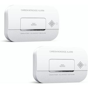 Ecoey Carbon Monoxide Detectors, 10-Year CO Detector with Human Alarm Sounds and Test Button, Carbon Monoxide Alarm with Electrochemical Technology and Low Battery Signal for Home, FJ127, 2 Packs