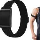 Yeahxing Bicep and Ankle Band Compatible with Whoop 5.0, Elastic Nylon Replacement Strap with Case for Men Women, Breathable Adjustable Fitness Band for Whoop 5.0 One Peak (Not for MG/LIFE) (Black)