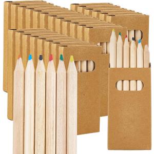 24 Packs Mini Colored Pencils Bulk 3.5'' Coloring Drawing Pencil Coloring Drawing Bulk for Student Teacher Valentine 100th Day of School Painting Birthday Party