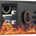 [ . ] Small Fireproof Safe for Home, 14.8Lbs Heavy Duty Fire Safe Box for Office & Home Security, with Alarm System, Sensor LED Light, Wall Mountable, Mini Safes for Home Use