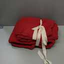 Amélie Home Checkered Chenille Knit Throw Blanket for Couch, Classic Texture Decorative Soft Blanket for Sofa, Chair & Bedroom, 50"x60", Christmas Red