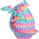 3D Printed Flying Dragon Egg with Articulated Dragon Inside  Toys&Gifts for Kids,Home Decor,Birthday,Easter (Rainbow, Large) (Large-6.7inches)