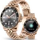 2025 DA GPT Smart Watch for Men,1.19-inch AMOLED Display, 24/7 Heart Rate, Blood Oxygen, Blood Pressure, Sleep Monitor, 107 Sports Fitness Tracker, Waterproof Smartwatch Compatible Android iOS Gold