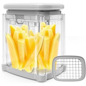 CrazyQueen Potato Slicer French Fry Cutter Veggie Chopper Potato Cutter for Fries Potato Onion Cutter Food Chopper Manual Hand Vegetable Cutter Dicer (1 Blade)