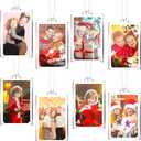 Weysat 8 Pcs Christmas Photo Ornaments Small Hanging Picture Frame Ornaments Wallet Size Picture Frames for Christmas Tree Decoration Tear the Scratch Film Before Use(2 x 3 Inch,Vertical)
