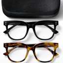 miyya Stylish Reading Glasses for Women, Cheaters Eyeglasses, Oversized Blue Light Readers, Fashion Eye Glasses (Tortoise and Black)