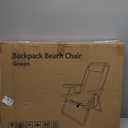 Suteck Backpack Beach Chair for Adults - 6-Position Folding Reclining Chair with Cooler Bag & Cup Holder, Lightweight Portable Beach Chair for Camping, Outdoor, Sand, Travel Use (Indigo White Stripes)