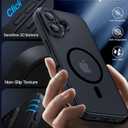 Magnetic for iPhone 16 Case,Upgraded [Full Camera Protection][Compatible with Magsafe][Military Grade Protection] Shockproof Slim Anti-Yellow Translucent Matte Phone Case for iPhone 16,Black