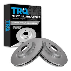 TRQ Front Brake Rotor Set Coated