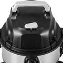 Amazon Basics Wet Dry Shop Vacuum Cleaner, 4 Gallon, 3 HP Stainless Steel, Grey/Black