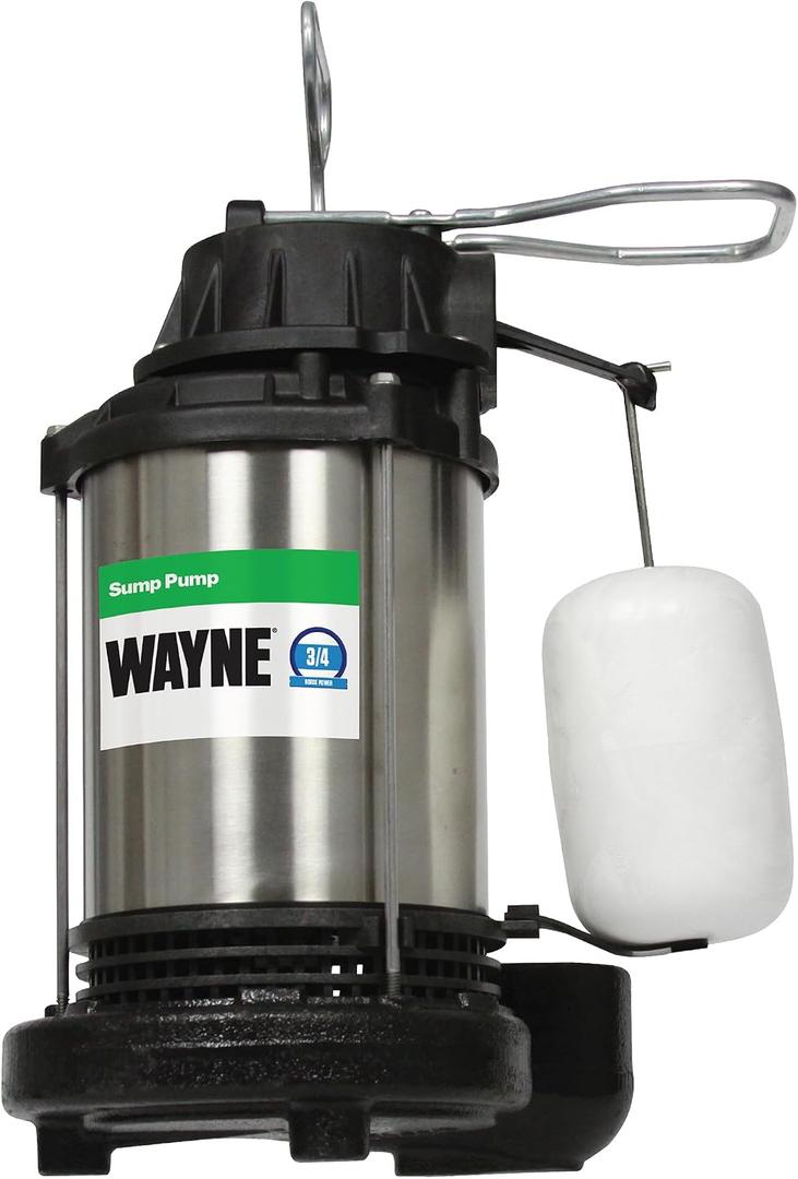 WAYNE CDU980E 3/4 HP Submersible Sump Pump Cast Iron & Stainless Steel, Vertical Float Switch, 5,490 GPH 