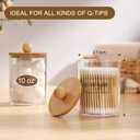 6-Pack Bamboo Qtip Holders - Bathroom Storage for Cotton Balls, Swabs, Pads, Floss, 10oz