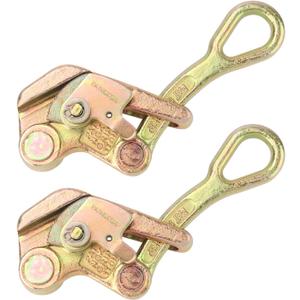 2 Pack 2T Cable Grip, 4409 lbs Wire Gripper, Wire Rope Tightener, Cable Pulling Tool, Carbon Steel Wire Stretcher with Swing Latch, Steel Cable Puller Tool for Wire Rope, Electricity, Industry