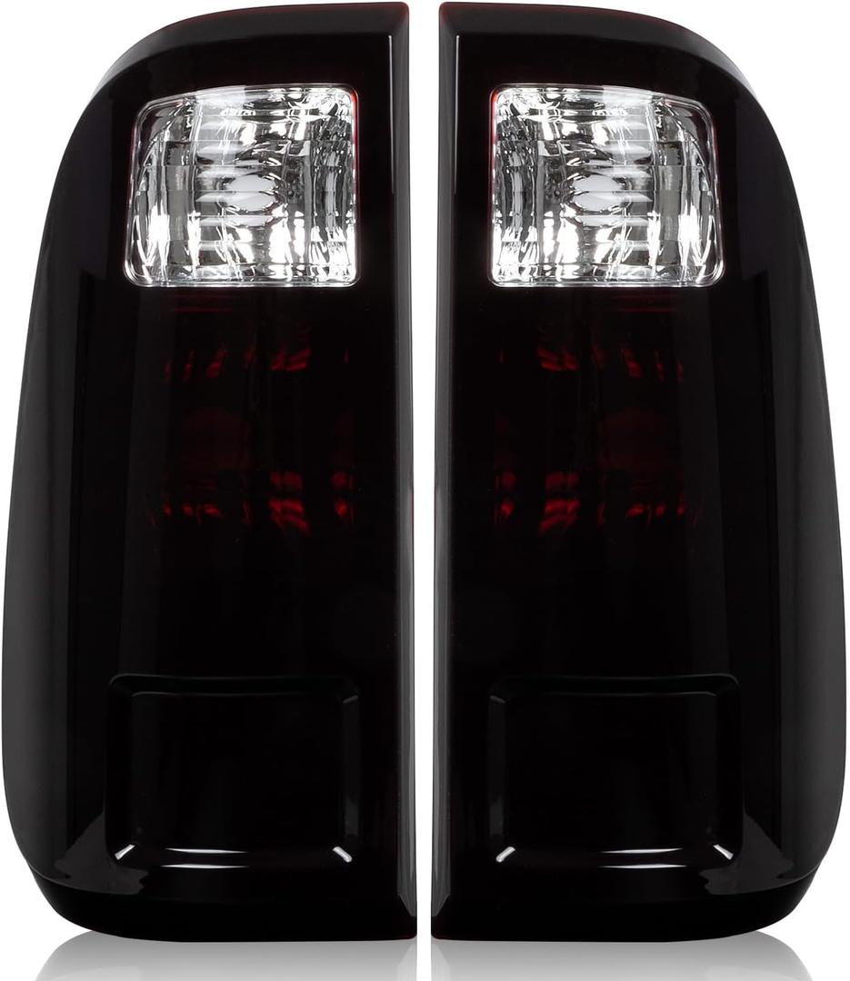 RANSOTO Smoke Tail Lights Compatible with Ford F250 F350 F-250 F-350 Super Duty 2008-2016 Driver And Passenger Side Black Tinted Rear Taillight Brake Lamp Housing Replaces BC3Z13404A FO2801208
