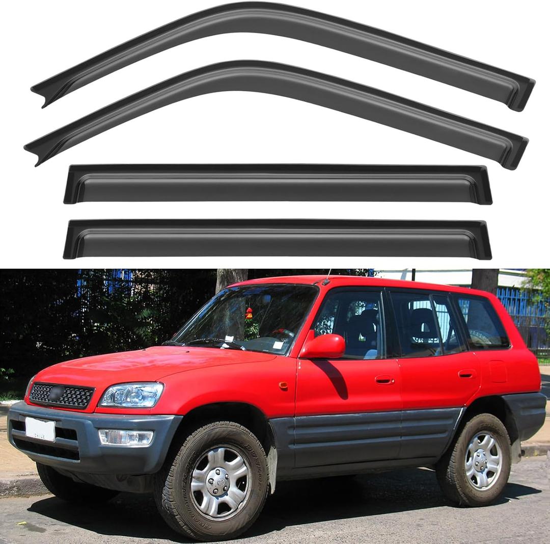 Window Visors Rain Guards for 1996 1997 1998 1999 2000 Toyota RAV4, Out-Channel Window Vent Wind Deflectors Visors Shades for 96 97 98 99 00 Toyota Rav4