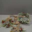 Zeyune 6 Set 9'' Mini Christmas Wreaths for Cabinets Real Touch Small Christmas Wreaths with Burlap Ribbon and Red Berry Rustic Farmhouse for Kitchen Wall Window Indoor Outdoor Chair Fireplace Decor