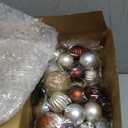 Knitgrip 6 Set Christmas Ball Ornament Cluster 72 Pcs 2.36" 1.57" Glitter Plastic Shatterproof Xmas Ball Ornament Picks Decorations for Christmas Tree Wreath Garland Stairs Decor(Brown,Classic)