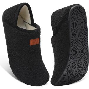 XIHALOOK House Slippers for Women Men Cozy Sock Shoes with Soft Rubber Sole Slip On for Indoor/Outdoor (M)