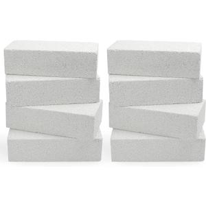 Insulation Fire Bricks for Blacksmith, Forges, Heating Oven Kilns and Fireplaces 9x4.5x2.5 inch (8 White)