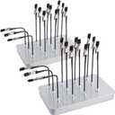 2pcs Metal Model Painting Stand Base Holder with 24pcs Bendable Magnetic Alligator Clip Sticks, Modeling Tools for Airbrush Models Coloring & Hobby Model Painting
