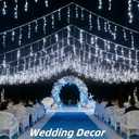 1620 LED 164ft Outdoor Christmas Lights, 12 Modes Dimmable Curtain String Lights with 360 Drops, Waterproof Twinkle Fairy Lights with Timer for Bedroom Window Holiday Wedding Xmas Decor, Cool White