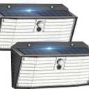 Upgraded Solar Lights Outdoor, 2 Pack 418 LED Motion Sensor Outdoor Lights, 3 Modes Security Light, IP65 Waterproof Solar Powered Wall Light for Outside Yard Garage Deck Fence