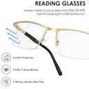 JOLISU 5 Pack Reading Glasses for Men Women, Blue Light Blocking Computer Readers, Metal Half Frame Spring Hinge