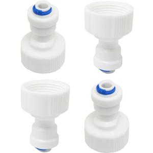 Certified 3/4" Female Thread to 1/4" OD Push to Connect Plastic Fittings Hose Quick Connect Adapter, White