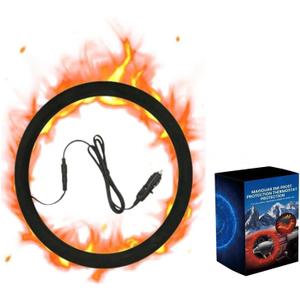 Heated Steering Wheel Cover,15" 12V Steering Wheel Warmer Heated Steering Wheel Protector Cover for Winter Universal Fit Steering Wheel Outer for Cars SUVs Trucks Vans (Black)