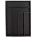 Juvale Bamboo Silverware Drawer Organizer Tray for Kitchen, Black, 17 x 12 Inches