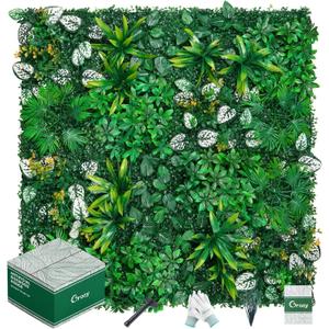 Grooy Artificial Hedge Grass Wall, Boxwood Panels 20"x20"(12pcs), Greenery Wall Backdrop, UV Protected Privacy Fence Screen, Green Wall Decor for Outdoor Indoor Wedding Dcor