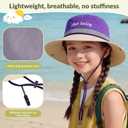 Outdoor Kids Sun Hat with Whistle,UPF 50+ Adjustable Wide Brim Bucket Hat for Boys Girls Beach UV Block Cap