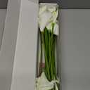 24 Pcs White Artificial Calla Lily Flower White Fake Silk Flowers Real Touch for Wedding Bouquet Office Home Kitchen Decor