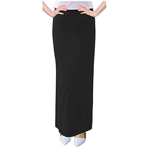 Baby'O Women's Basic Modest 37" Ankle Length Stretch Knit Straight Skirt (Black, Size 8)