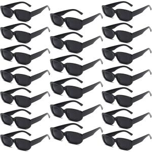 YQVIE 20 Pack Small Rectangle Sunglasses Bulk for Women Men Trendy Square Party Glasses