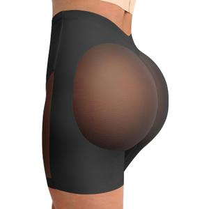FeelinGirl Low Back Shapewear Tummy Control Butt Lifting Body Shaper Thigh Slimming Shorts Panties Black XX-Large