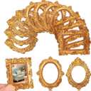 15pcs Miniature Frames Gold, Mini Ornate Picture Frames for Dollhouse Accessories, Vintage Tiny Resin Photo Frames for Wall Decor, DIY Crafting Embellishments, Small Antique Frame Set