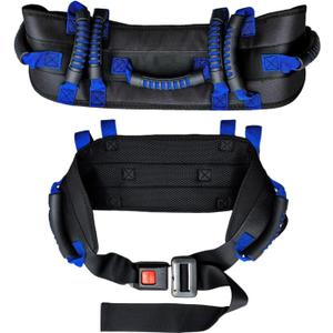 Heavy-Duty Transfer Gait Belt for Seniors with Metal Buckle, Multiple Padded Handles, Adjustable Patient Assist Belt Fit Waist 32-53 inch