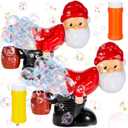 2 Pcs Christmas Santa Claus Bubble Machine Automatic Blowing Machine Santa Blower with Music Flashing Lights for Xmas Gift Indoor Outdoor Activity(Red)