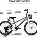 JOYSTAR Pluto 12 14 16 18 20 Inch Kids Bike with Light Up Training Wheels, Kids' Bicycle for Boys Girls Age 3-12 Years, Children Bikes, Multiple Colors, 20 Inch with Training Wheels & Kickstand