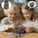 Sensory Activity Board:Sensory Activity Cube Silicone Fingertip Toys,for Kids & Adults Silence, No Confusion, Calm for Anxiety,ADHD & Autism |Portable 21 Strings |3 Years+(Purple)