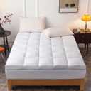 DROVAN Mattress Topper Full Size - Extra Thick Mattress Pad Cover - Pillow Top Deep Pocket with Breathable 7D Spiral Fiber Filling Cooling Mattress Cover