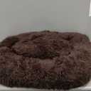 JOLLYVOGUE Calming Dog Bed Large Size Dog, Anti-Anxiety Donut Large Pet Bed, 36 inches Fluffy Faux Fur Round Cat Bed, Fits up to 75 lbs Pets (36.0"L x 36.0"W x 8.0"Th, Chocolate)