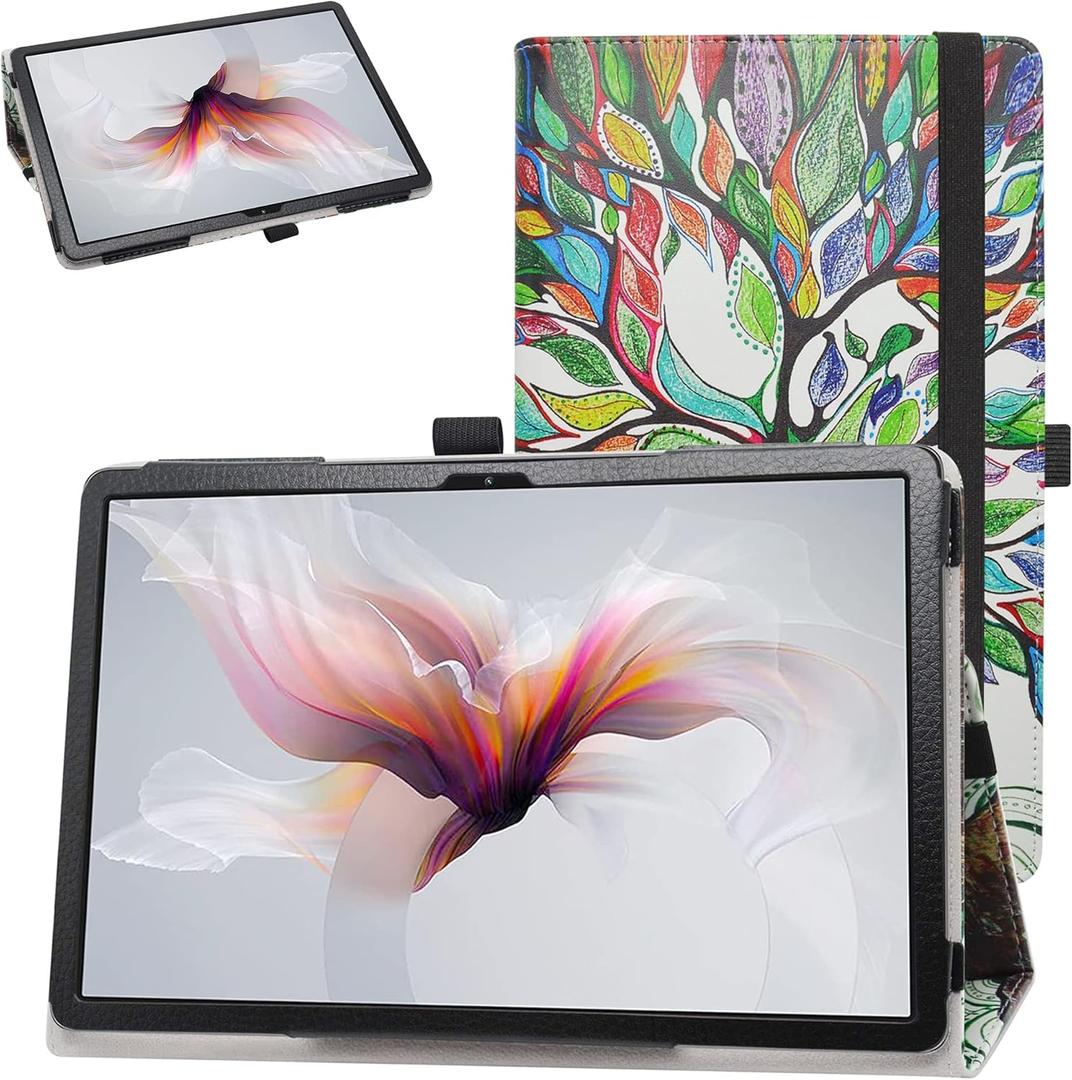 Bige for Blackview Tab 12 Case,PU Leather Folio 2-Folding Stand Cover for Blackview Tab 12 10.1" Android Tablets,Love Tree