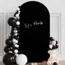 Wokceer 7.2FT Wedding Arch Backdrop Cover Spandex Fitted Black Arch Covers Round Top Chiara Arches Backdrop Cover for Wedding Birthday Party Ceremony Banquet Decoration