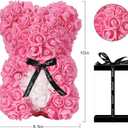 Double Couple Gift for Mom Women-Rose Cute Bear - Rose Adorable Teddy Artificial Bear - Best Gift for Valentines Day, Mothers Day, Anniversary, Birthdays- Clear Gift Box Included!10 Inches Tall (Pink)