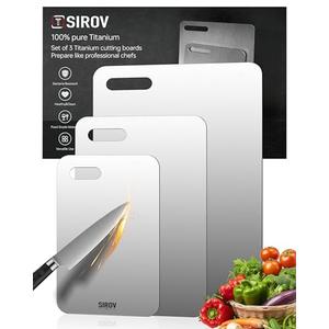 Katuchef Titanium Cutting Board for Kitchen, 100% Pure Titanium Cutting Board Food Grade,Non Toxic chopping board, Dishwasher safe, Easy to Clean (1 PCS)