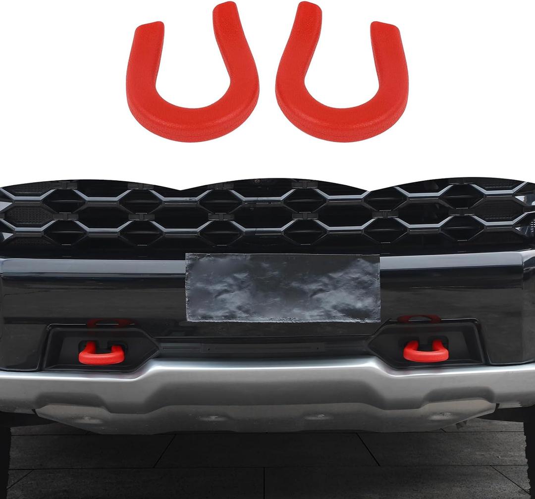 RT-TCZ Tow Hook Covers - Bumper Tow Hook Rubber Protector Exterior Accessories for Chevy Silverado 1500 2014-2024, GMC Sierra 2014-2024 (Red)