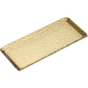 9.84.3Inch Gold Metal Decorative Tray, Reusable Stainless Steel Serving Trays, Rectangle Bar Trays for Liquor Display, Decorative Bar, Vanity, Coffee Serving Tray